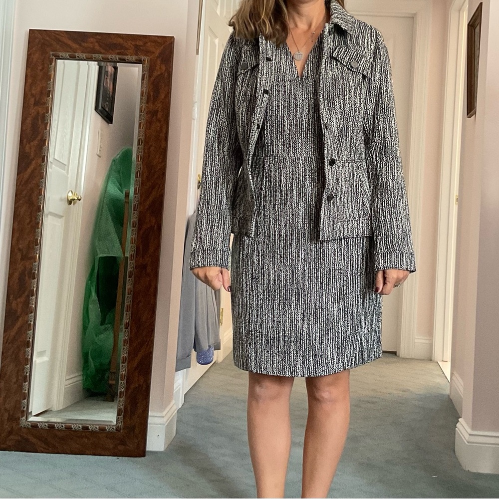 White House Black Market Monochrome Jacket and Dress set
